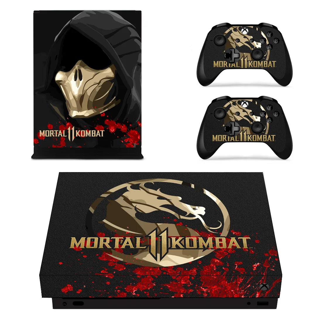 Фото Наклейка Mortal Kombat Skin, наклейка для консоли Xbox One X и 2 геймпада №4