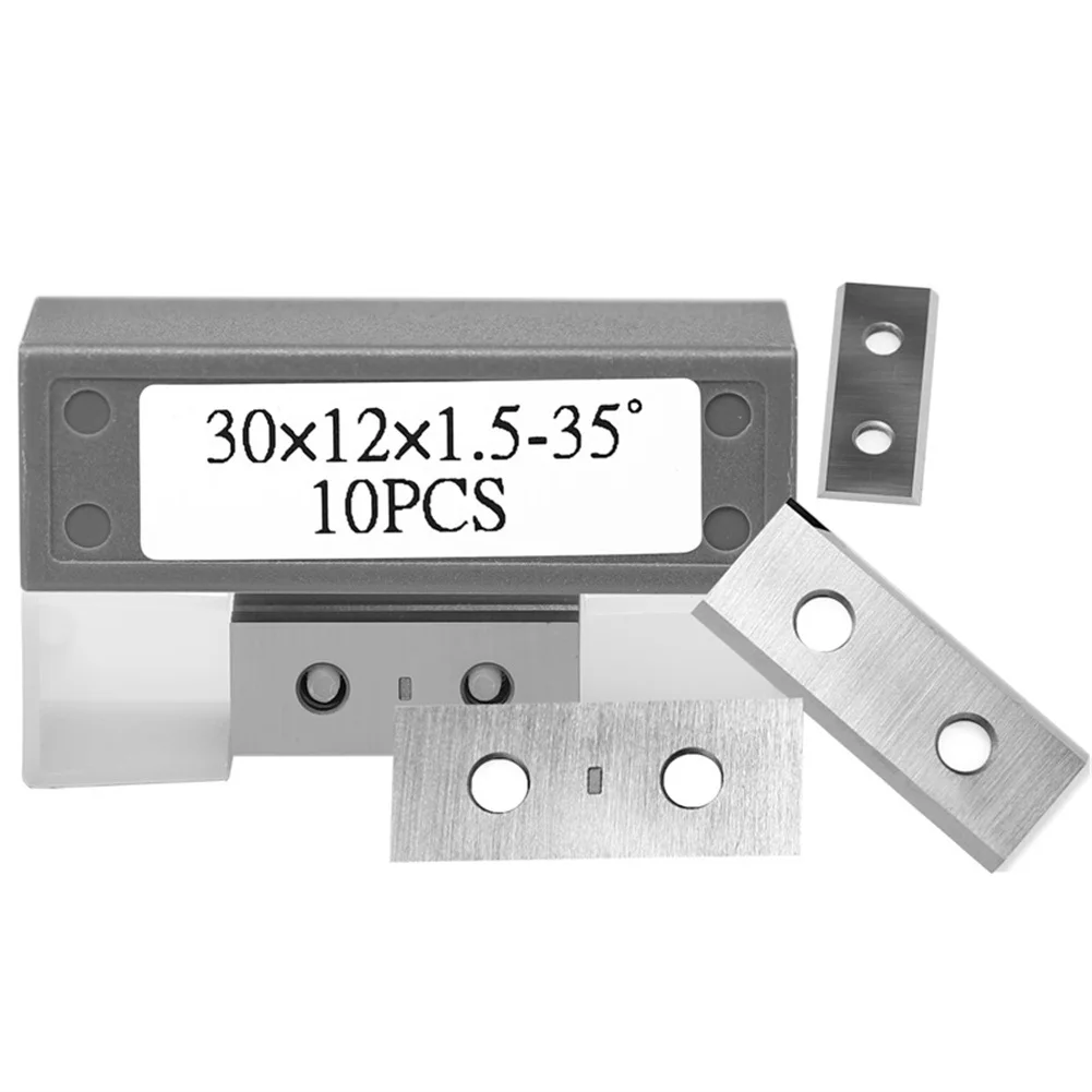 

10pcs Carbide Reversible Insert Cutter Kit Square 30x12x1.5mm 1.18in Carbide Inserts Cutter Blades 2 Edges For Woodworking