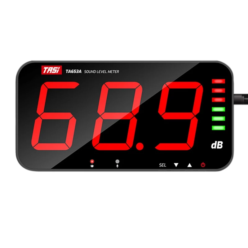 

Цифровой измеритель уровня звука TASI TA653A, настенный измеритель уровня шума в ресторане, баре, школе, с большим экраном