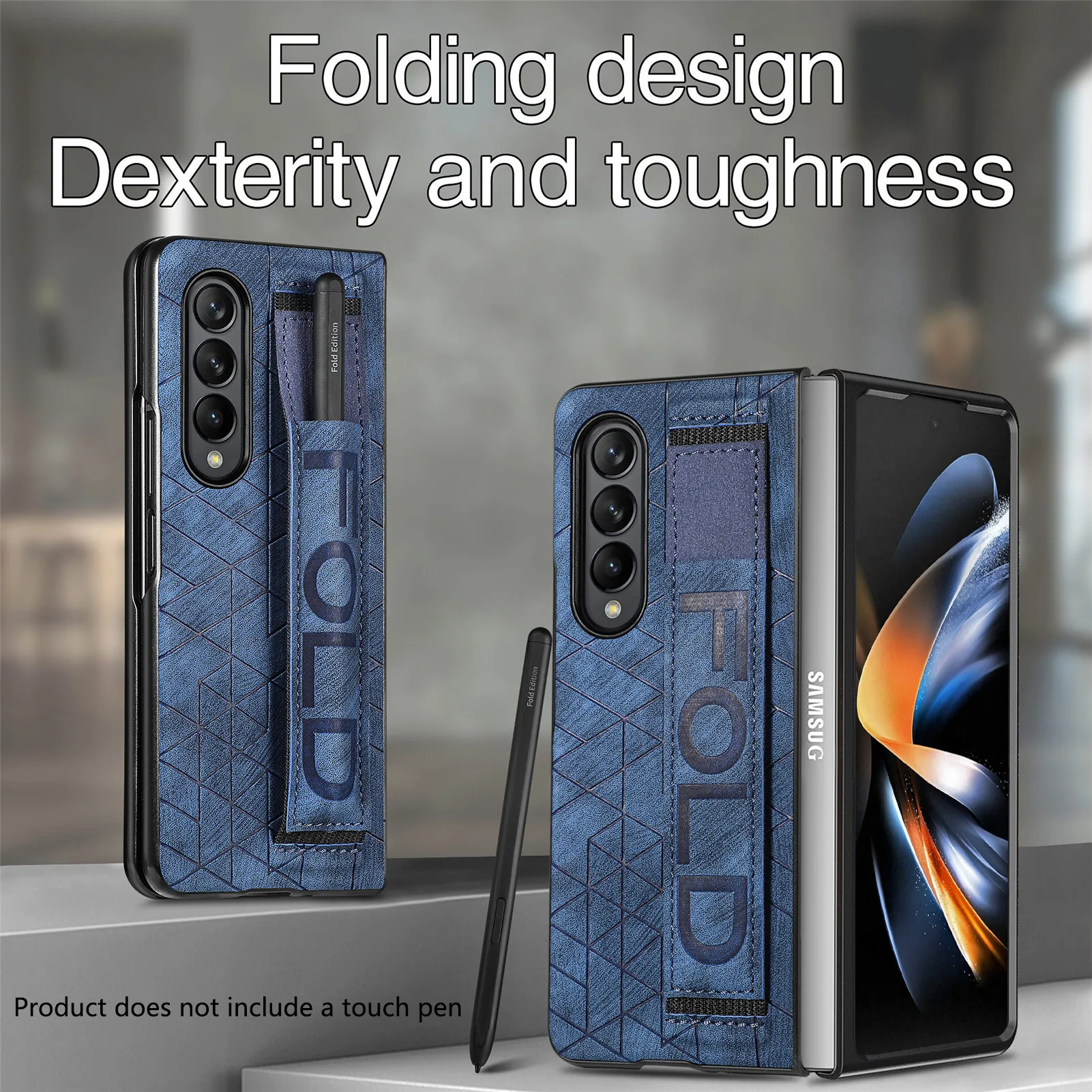 

Fashion Wirstband Cell Phone Accessories Case for Samsung Galaxy Z Fold 4 5G Fold4 Fold3 Leather Protective Cover
