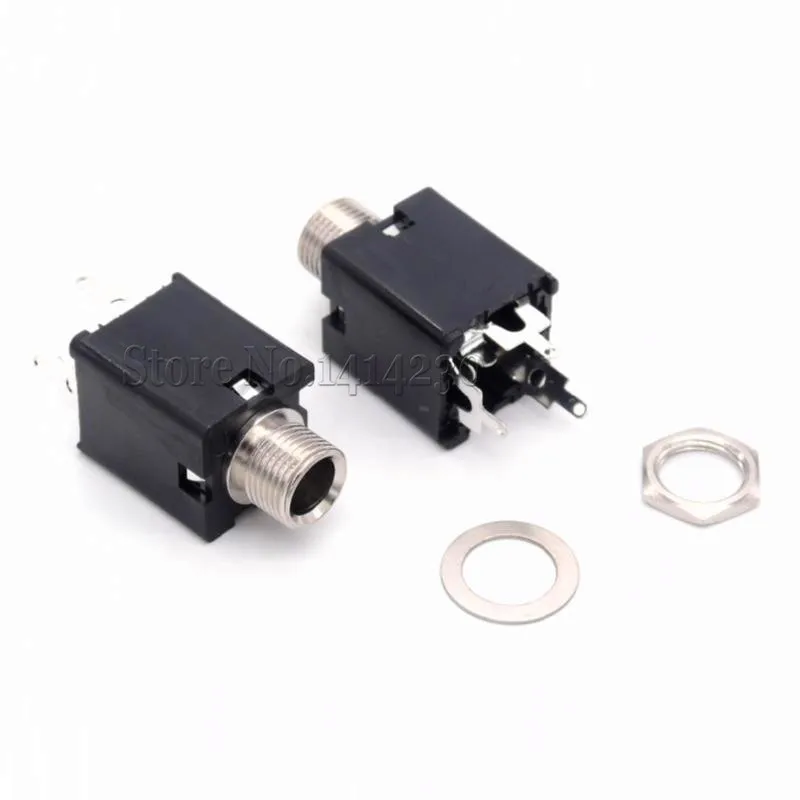 

10Pcs Audio Jack Guitar PJ-612 6.35mm 3Pin Metal Dual-way 3P Video Plug Socket