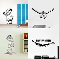 diving swimming pool health water sports wall sticker vinyl decal home living room interior decoration removable mural