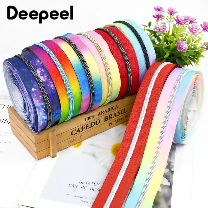 

2/4Meters 5# Nylon Zippers For Sewing Garment Zipper Tapes Bag Coil Zip By The Meter Zips Repair Kit DIY Clothing Accessories