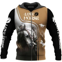 drop shipping autumn hoodies beautiful horse 3d printed mens sweatshirt unisex streetwear zipper pullover casual jacket 13