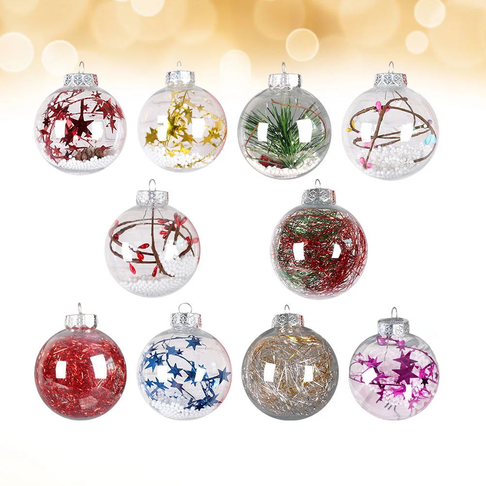 

10 Pcs Decoration Ball Transparent Decorative Outdoor Christmas Decorations Hollow Drop Balls