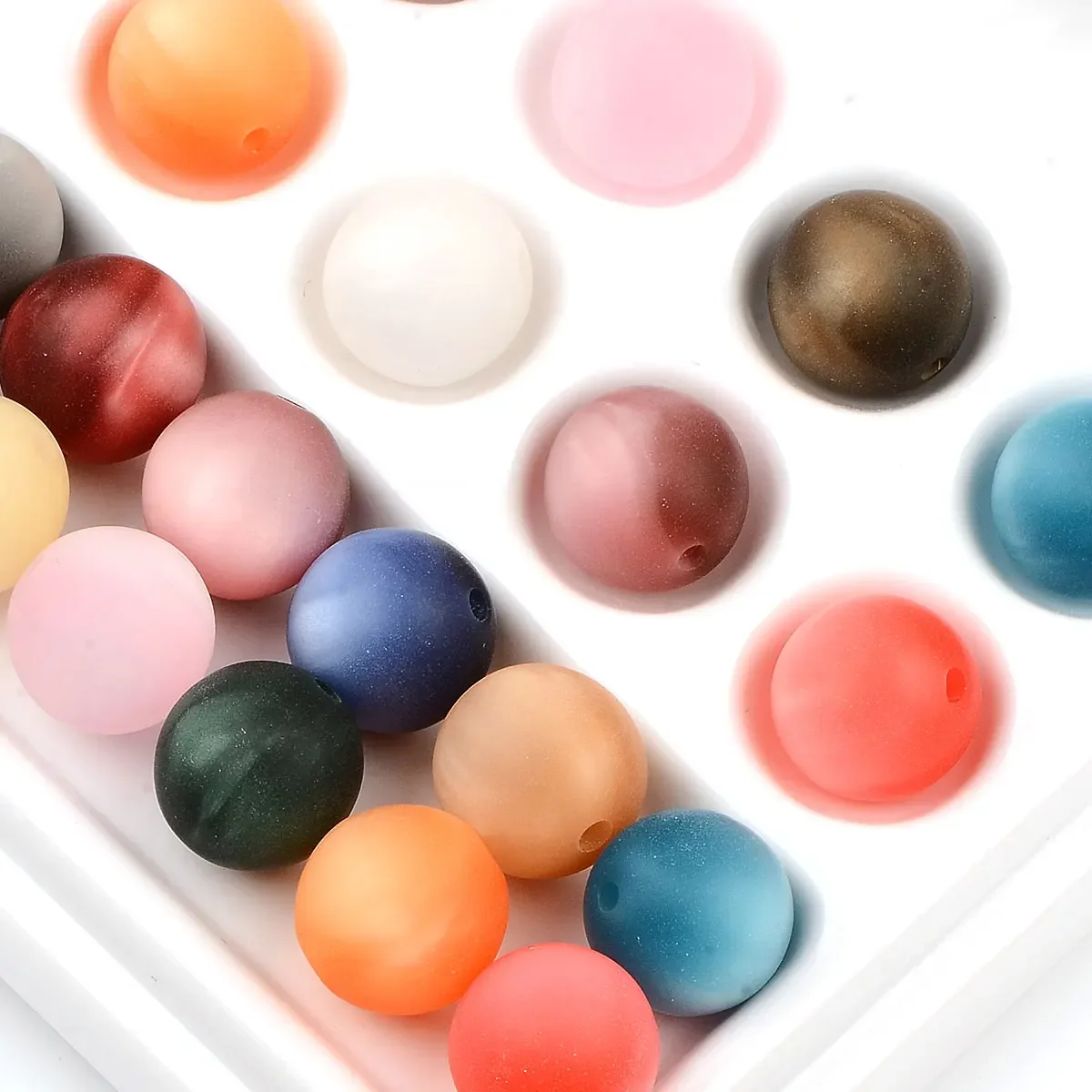 8 шт. 1 6 см разные цвета круглые матовые кошачьи глаза акриловые бусины для