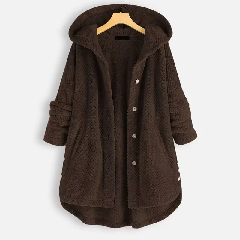 New Women's coats wool&blends 2022 Autumn Winter Coat Women Warm  Large Coat wool Jacket Female Plush Coat Hooded Jacket
