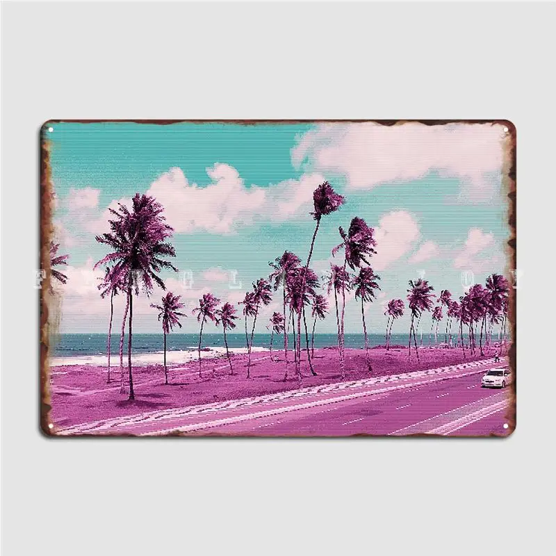 

Sea Side Road Metal Sign Club Cinema Design Garage Decoration Tin Sign Poster
