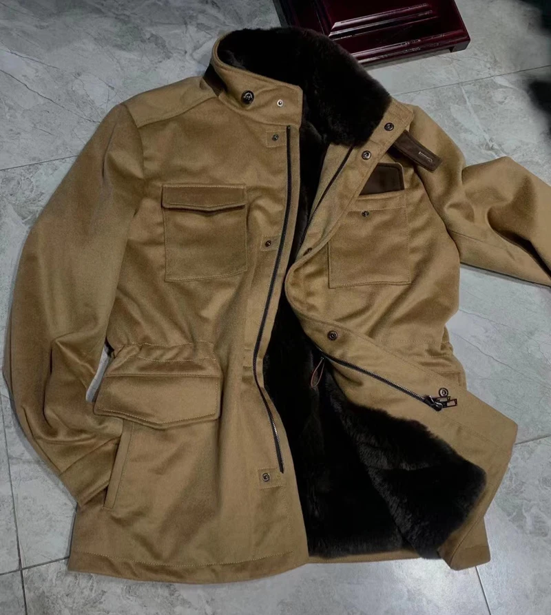 

BILLIONAIRE OECHSLI jacket thick winter Warm customized High quality beaver hair New fashion Casual men coat European size 46-60