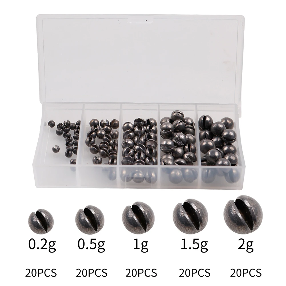 

100pcs Split Shots Fishing Weights Coarse Carp Leads Sinkers Tackle Accessories Round Lead Sinker Carp Fishing Accessory Pesca