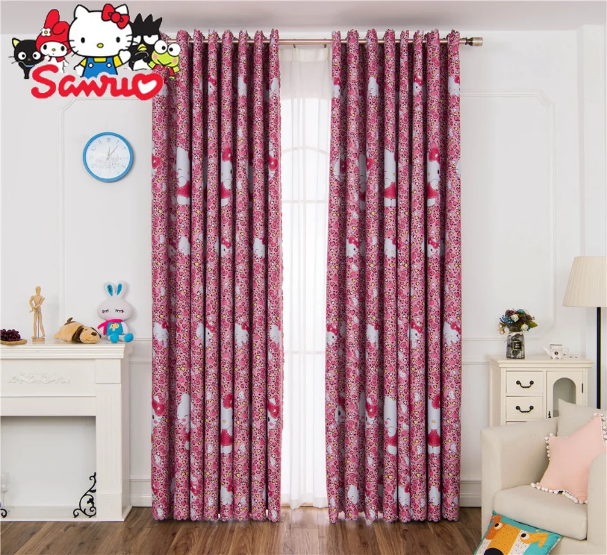 Sanrio Melody Kuromi Hello Kitty Cinnamoroll понравико Мультяшные длинные шторы для детской спальни