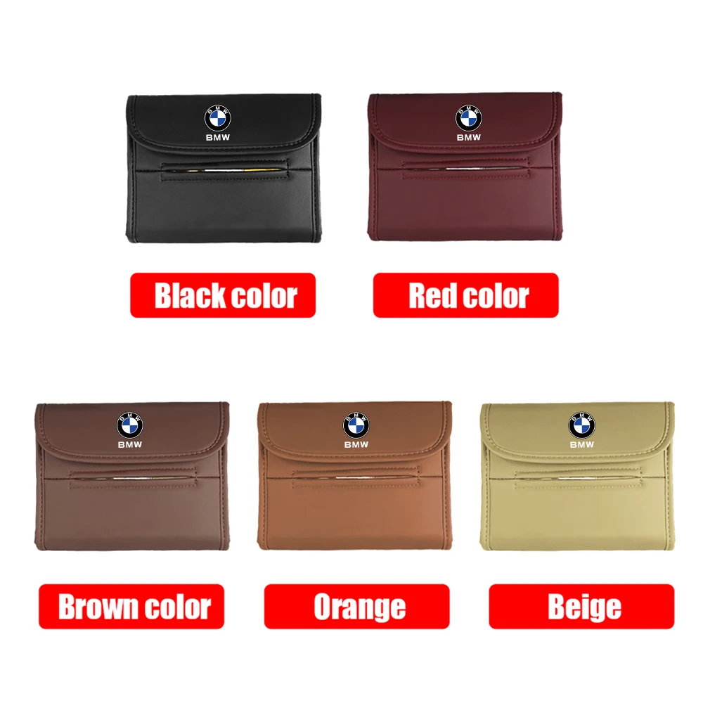 PU Leather Auto Tissue Bag Portable Seat Back Storage Car Accessories For BMW M3 M5 F10 F30 F20 E30 E34 E46 E91 Performance