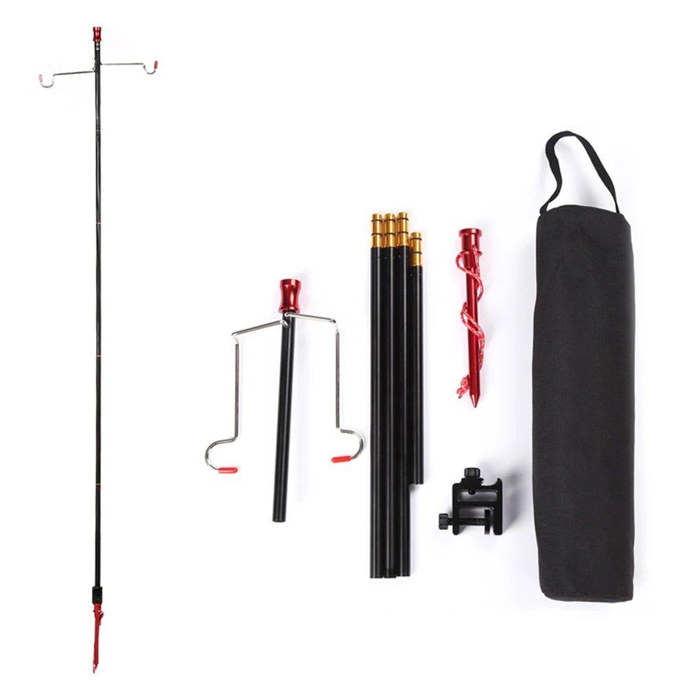 

Portable Lantern Support Pole Folding Camping Lamp Pole with Easy Installation Suitable for Tables up to 4 5cm Thickness Red