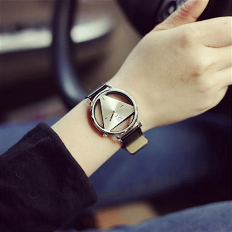 

Watch Women Wrist Quartz Modern Luxury Fashion Hollowed-out Triangular Dial Casual Gift for Female Watches Reloj Mujer