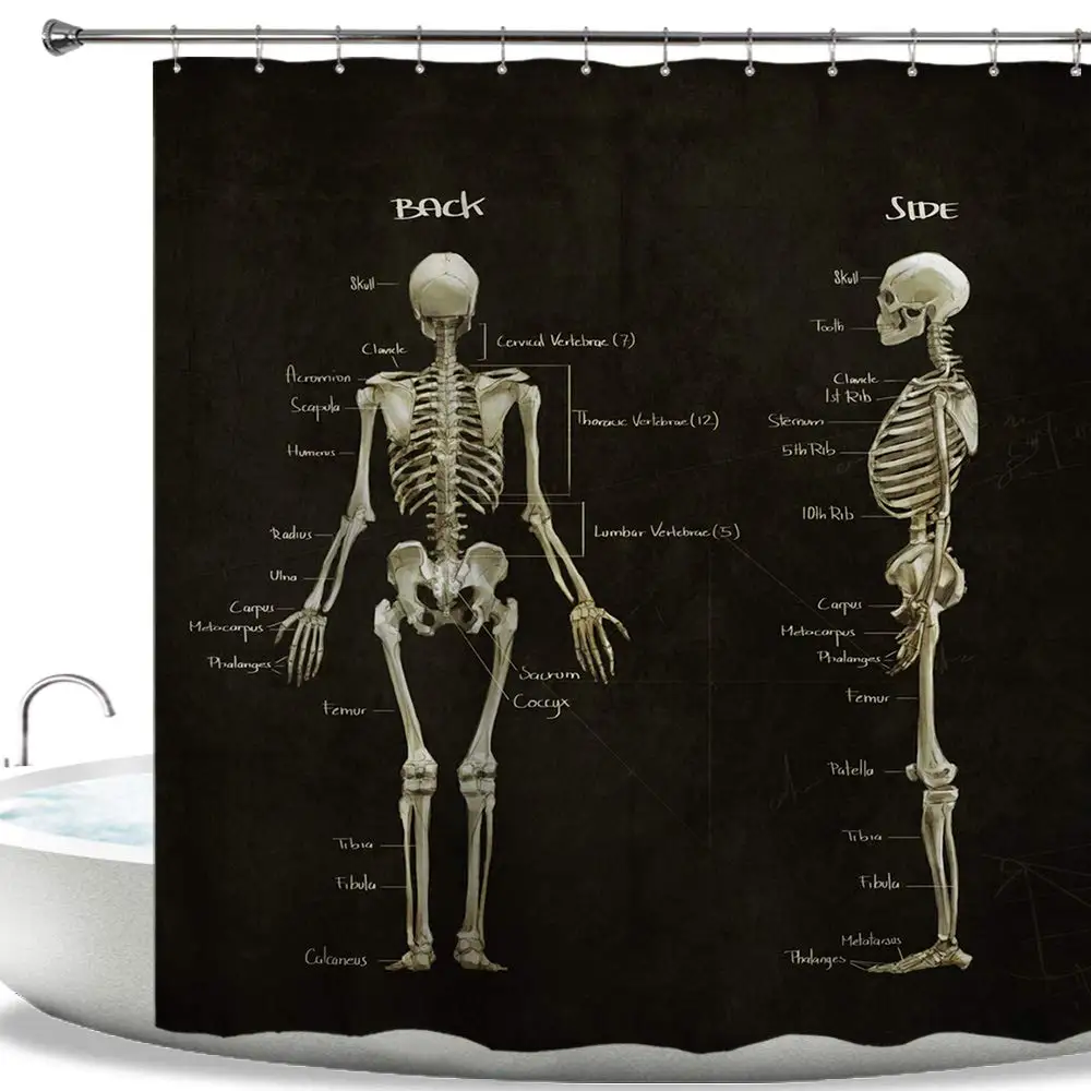 

Занавеска для душа с человеческим телом, искусственный декор, занавеска для душа с анатомии человека, тканевая занавеска для ванной с черепом
