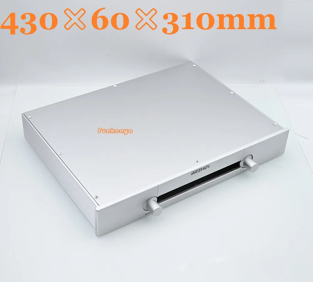 

Усилитель предварительного усилителя 430x60x310мм, Hi-Fi усилитель шасси для переднего окна, зеркальный DAC бокс, Пескоструйный усилитель, Полный алюминиевый корпус усилителя мощности, блок питания