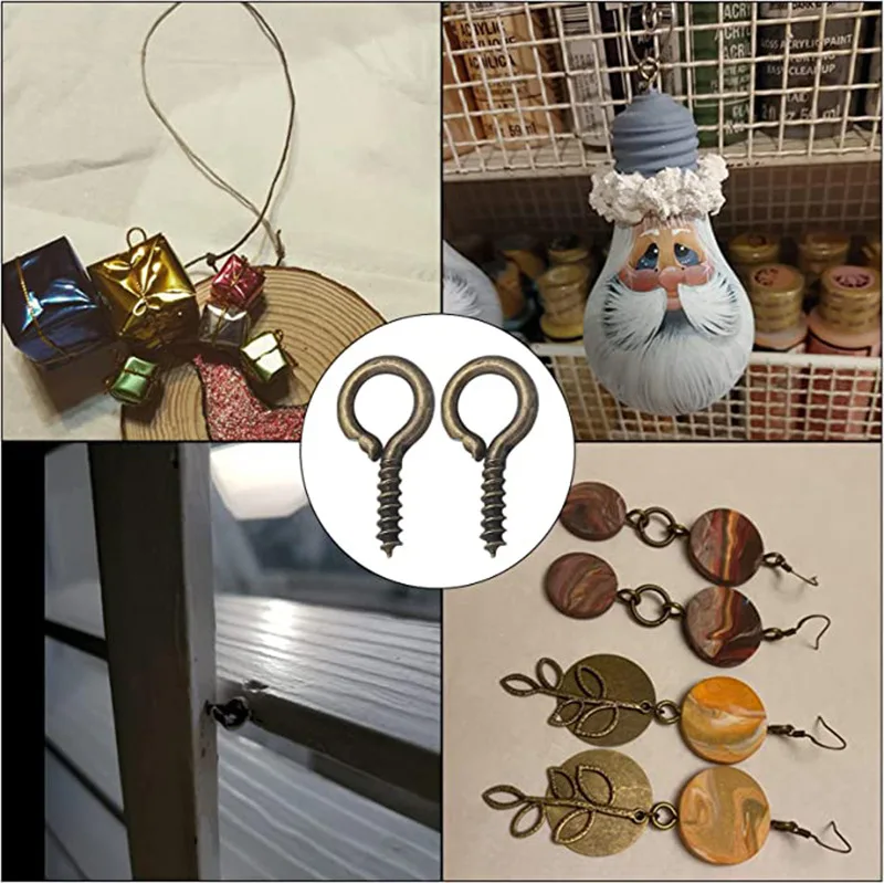 300Pcs Small Tiny Mini Eye Pins Eyepins Hooks Eyelets Screw Threaded Stainless Steel Clasps Hook Jewelry Findings For Making DIY