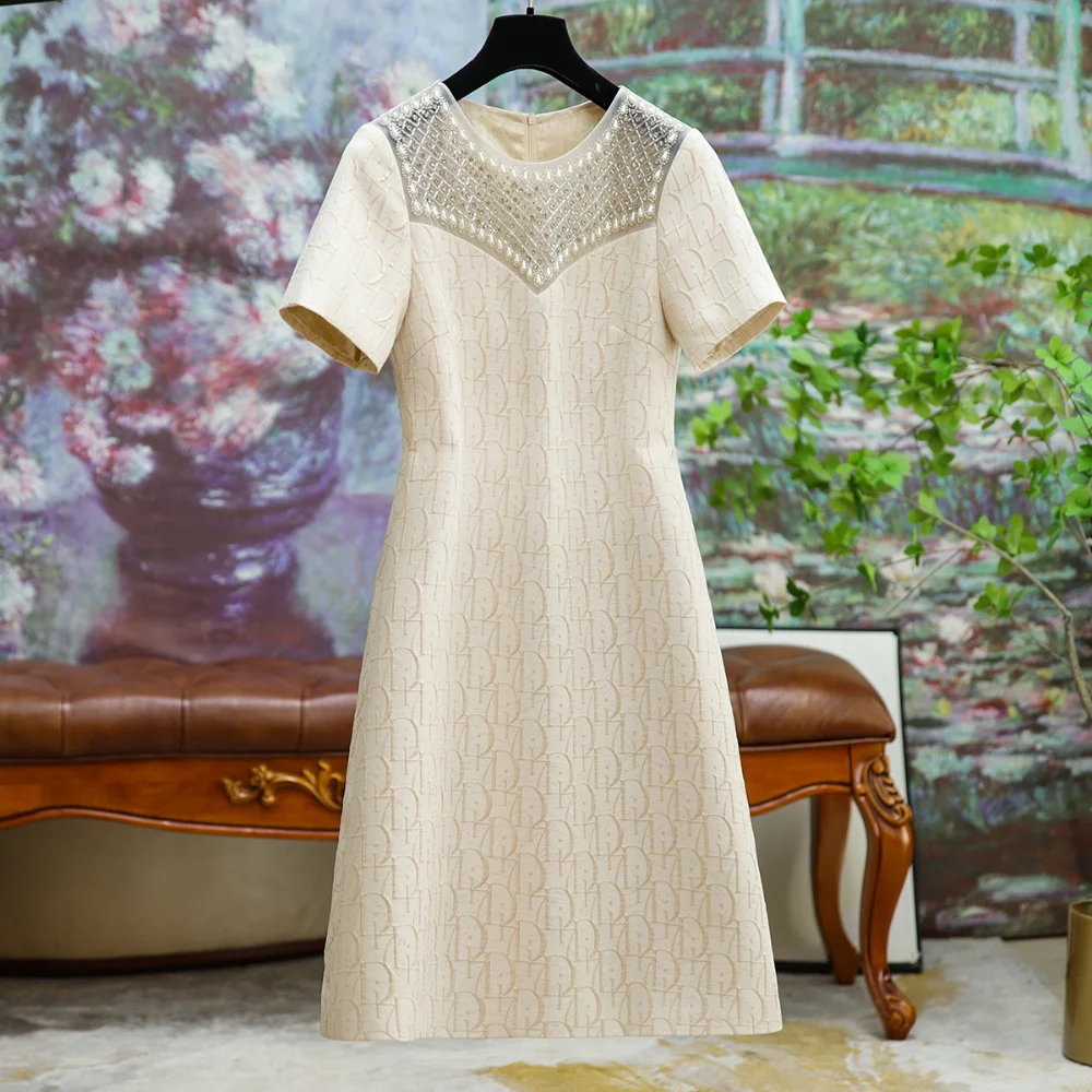 

Модные элегантные платья JOCLOTH с бисером, летнее повседневное офисное женское платье трапециевидной формы, характерная простая женская одежда