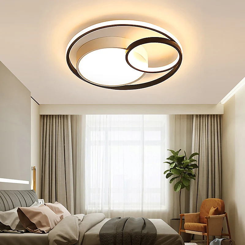 

Acrylic Modern Ceiling Light Golden Circular Ceiling Lamp for Bedroom Study Living Room Dinning Room Lamps Round Fixtures Lustre