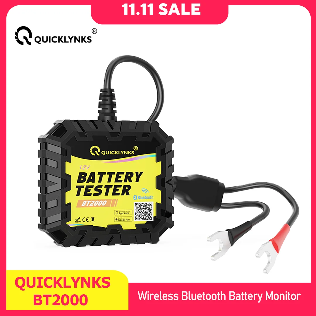 QUICKLYNKS BT2000 12 в автомобильный тестер аккумулятора монитор беспроводной Bluetooth