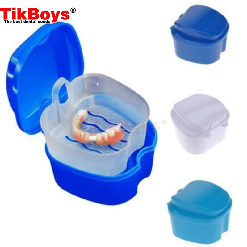 

Orthodontic Mouth Guard Case Fake Teeth Cover Retainer Case with Vent Holes Denture Box Case Tight Snap Lock Retainer Holder