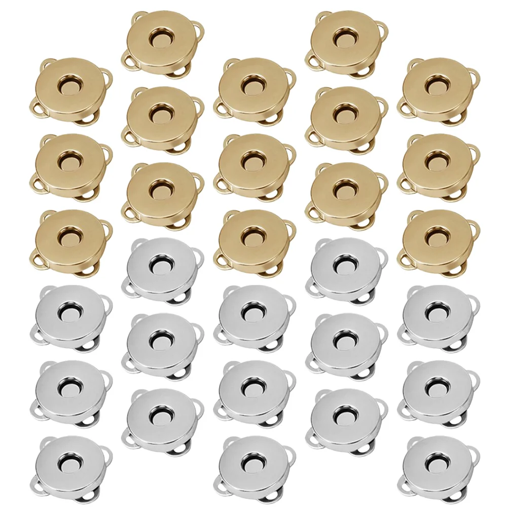

50 Pcs Invisible Magnetic Buckle Buckles Bag Buttons Clothing Clasps Press Studs Metal Round