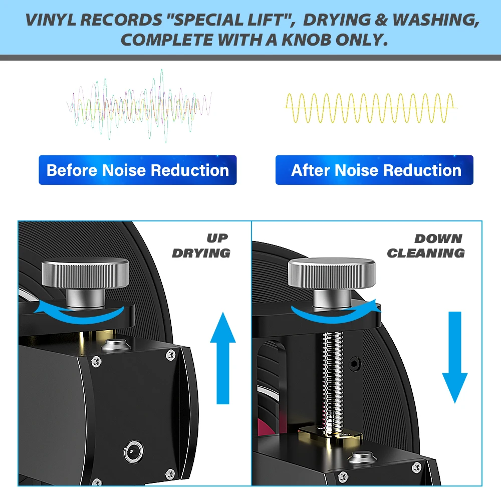 GT SONIC VC-02 Vinyl Records Cleaning Bracket Rotating Washer With 6pc Lable Saver For 6L Ultrasonic Cleaner Washing EP Discs LP | Бытовая