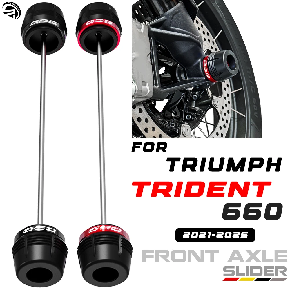 Фото Для Triumph Trident660 Trident 660 2021-2025 2024 2023, аксессуары для мотоциклов, ось переднего колеса, вилка, слайдер, защита от столкновений №1