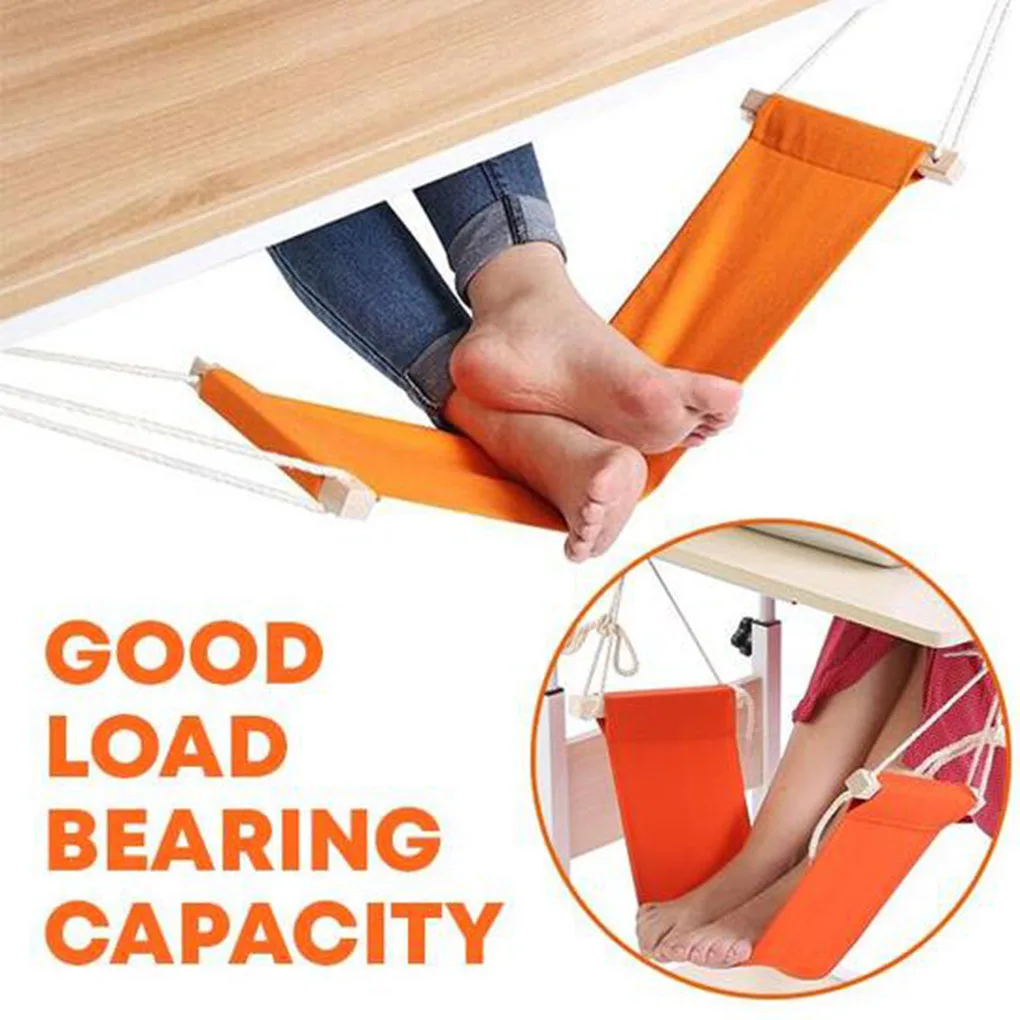 

Подставка для стола, портативная холщовая дышащая подставка для ног, оранжевая, для дома и офиса