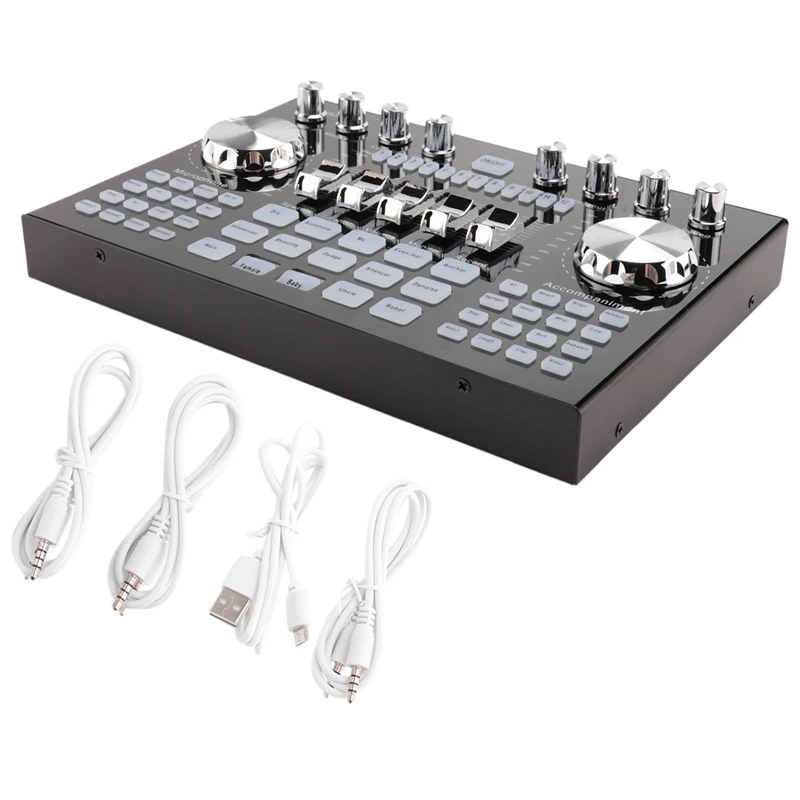 K1 Live Sound Card Portable Bluetooth Profession Adjustable Volume Audio For Music Recording Karaoke Singing