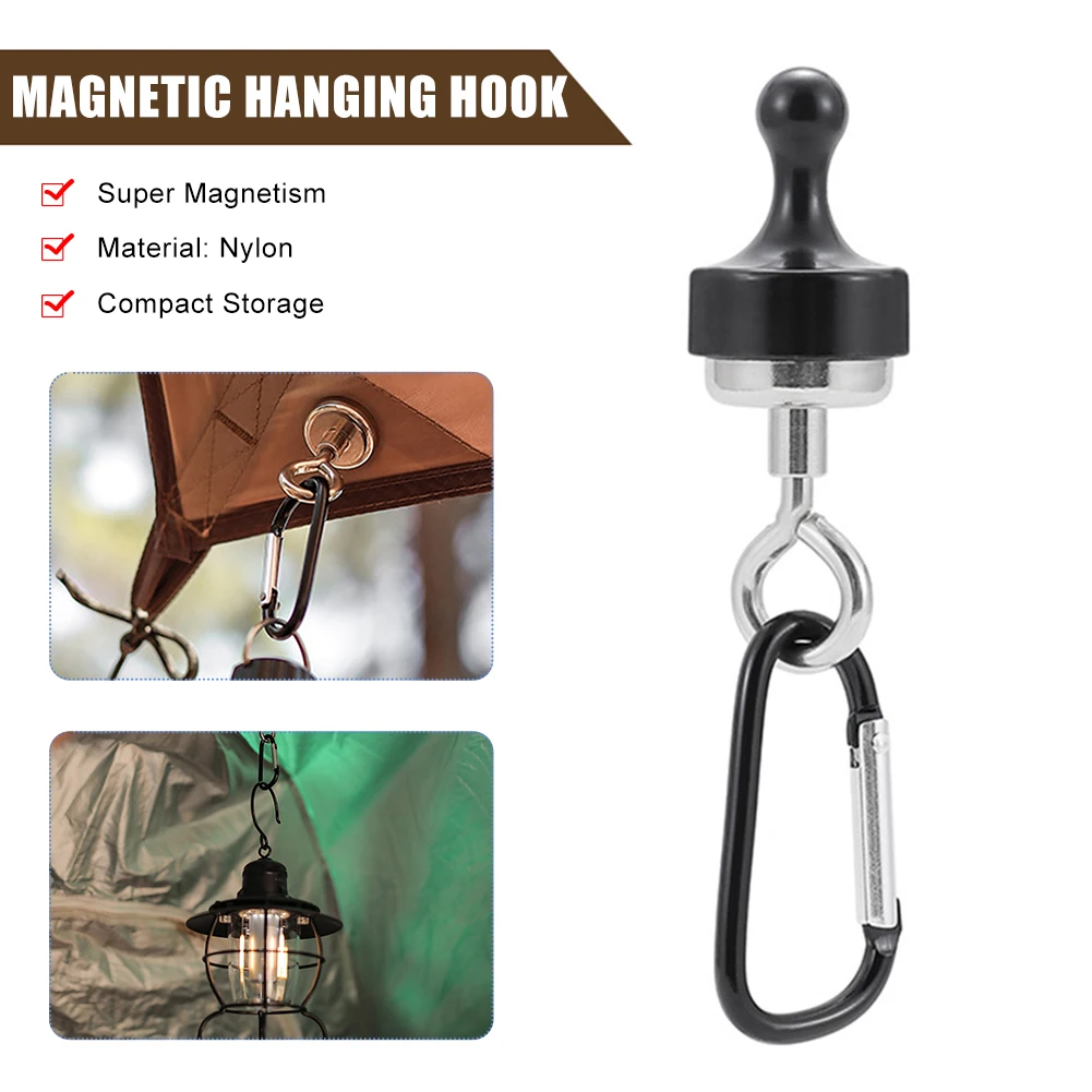 

Strong Magnetic Hook Carabiner Keychain Camping Snap Clip D Type Lock Buckle Outdoor Tent Canopy Hanging Buckle Hook Clasps Tool