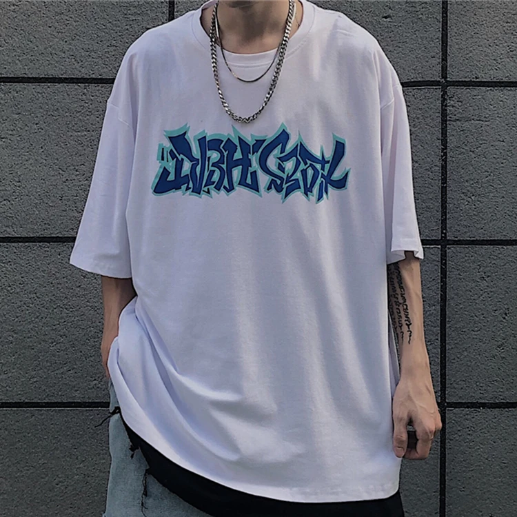 

Women's T Shirts Streetwear Summer Oversized T-shirt Gothic Tshirts Couple White Graphic Tee Hip-hop Short Sleeve T-shirt Female