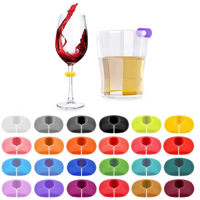 

26Pcs Wine Glass Charms Tags, Plastic Wine Glass Drink Markers For Bar Party Martinis Cocktail