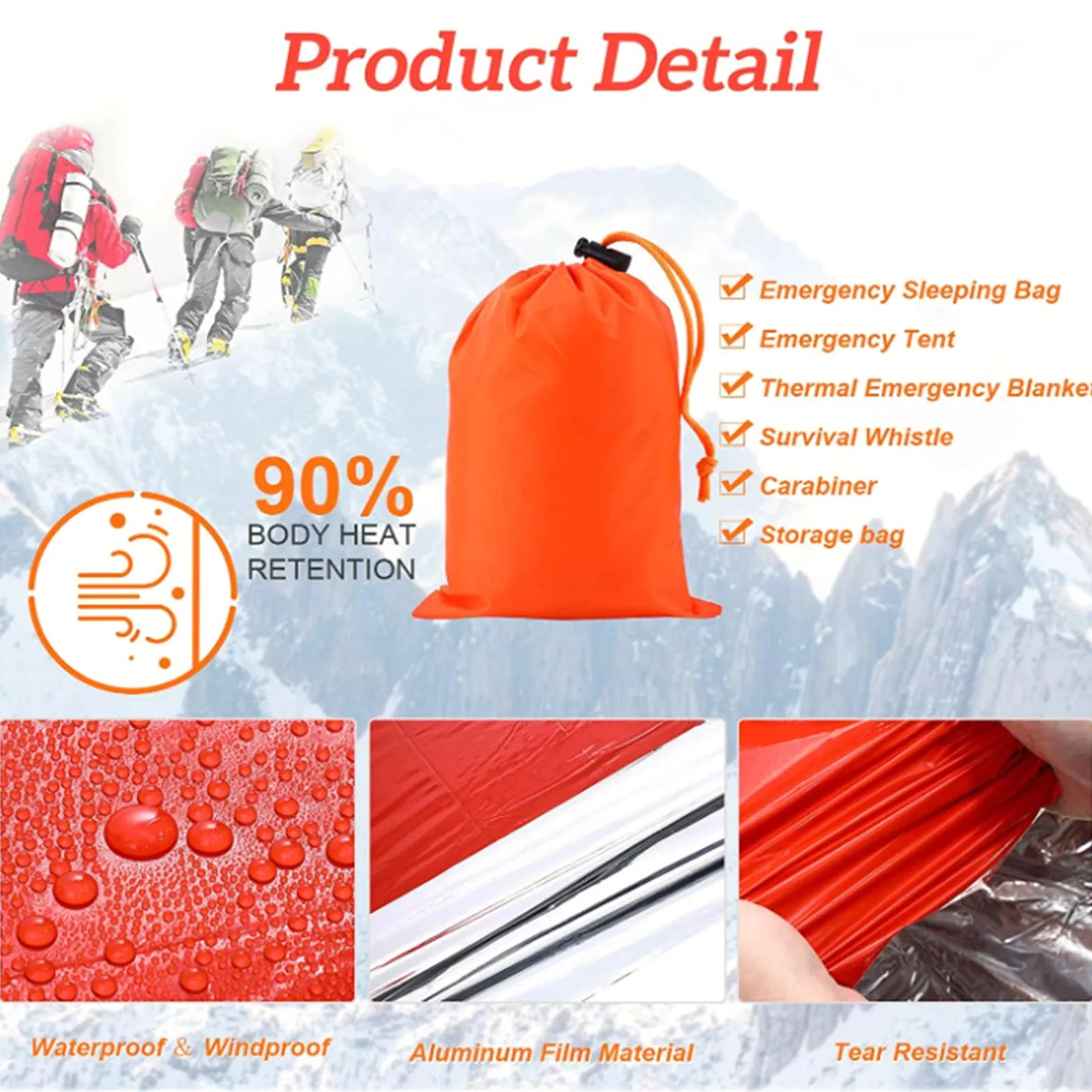 Комплект аварийного укрытия для выживания водонепроницаемая аварийная