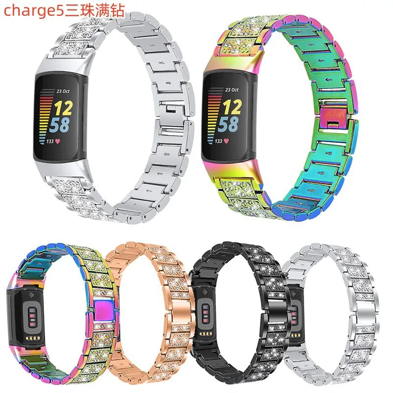 

Ремешок из цинкового сплава для смарт-часов Fitbit Charge 5 с тремя бусинами