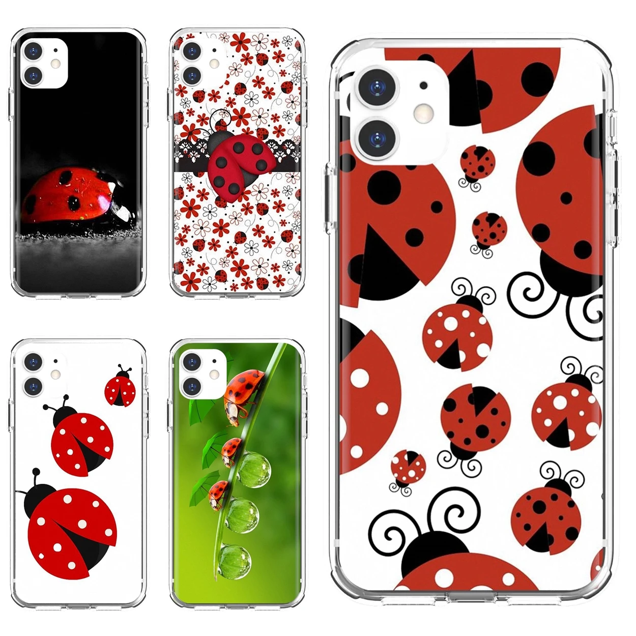 

For iPod Touch iPhone 10 11 12 Pro 4S 5S SE 5C 6 6S 7 8 X XR XS Plus Max 2020 Lady-bug-Ladybug-ladybird-Pattern-Art Soft Case
