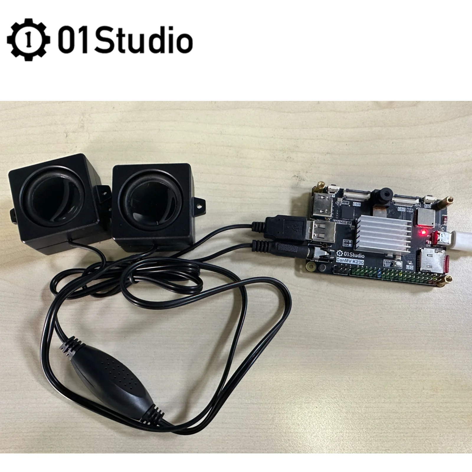 Фото 01Studio Мини-динамик USB CanMV K230, питание от USB, аудиоразъем 3,5 мм, двухканальная стереосистема №2