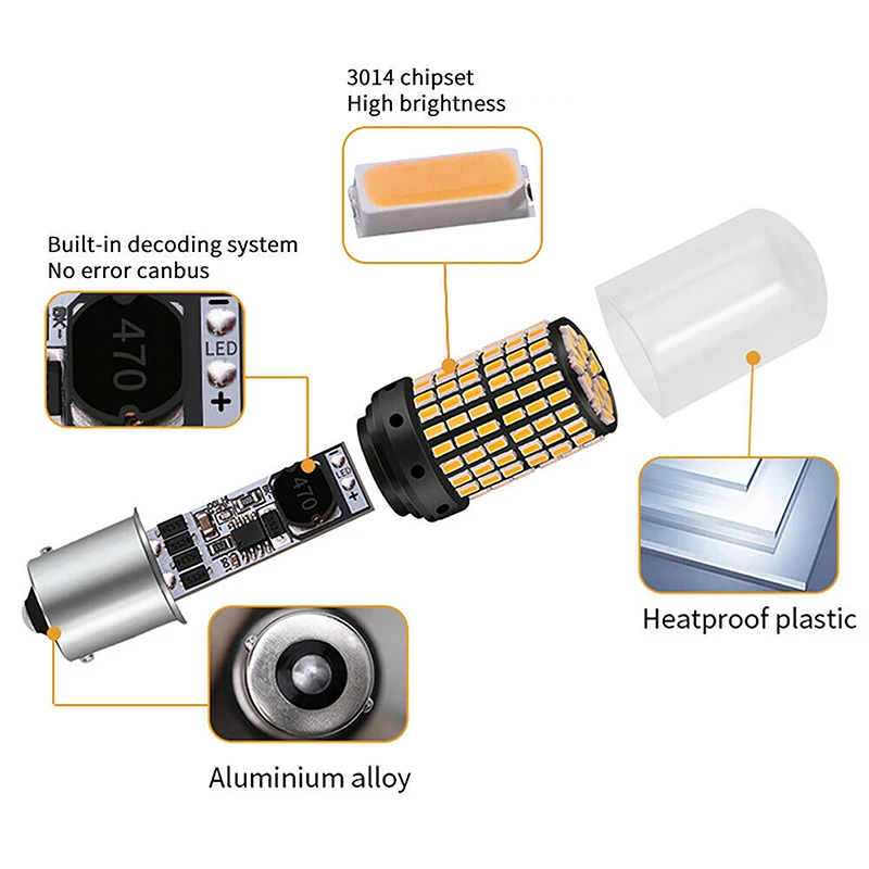 1 шт. 1156-BAU15S сигнал поворота желтая светодиодная лампа суперъяркий задний фонарь