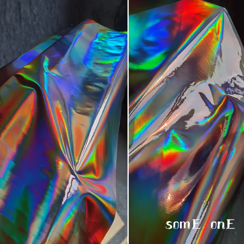 

Magical Iridescent Leather Fabric Chocolate Rainbow Waterproof DIY Patches Decor Props Bag Coat Clothes Designer Fabric