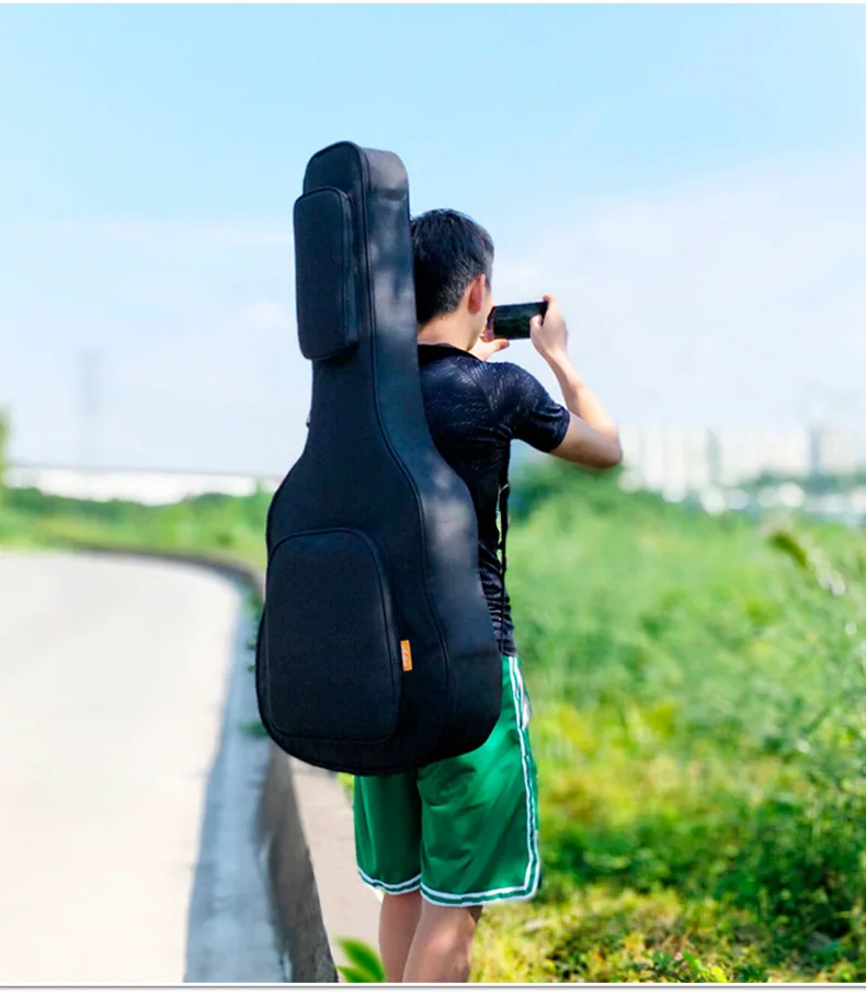 Чехол для акустической гитары 36 38 39 40 41 дюйм черный мягкий чехол утолщенный 24 мм 1