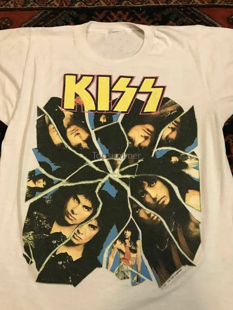 

Rare Kiss Crazy Nights Concert Tour Rock Metal 1987 Gene Paul Vintage Shirt