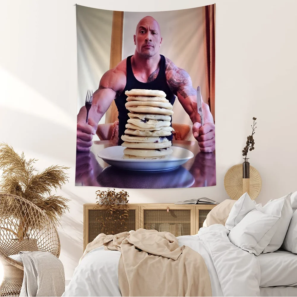 Гобелен в стиле аниме The Rock ест для гостиной дома и общежития Decor Home