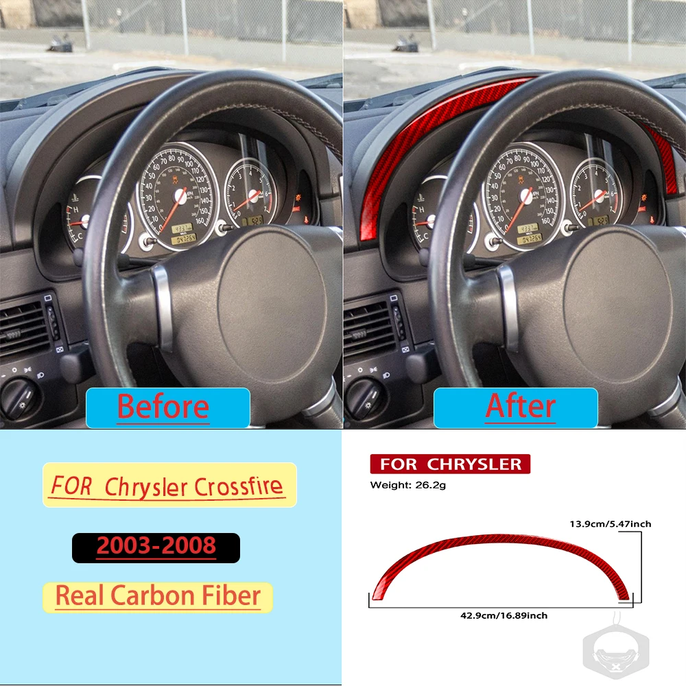 Фото Накладка на панель спидометра из карбона для Chrysler Crossfire 2003-2008, настраиваемая наклейка, аксессуары для интерьера автомобиля №3