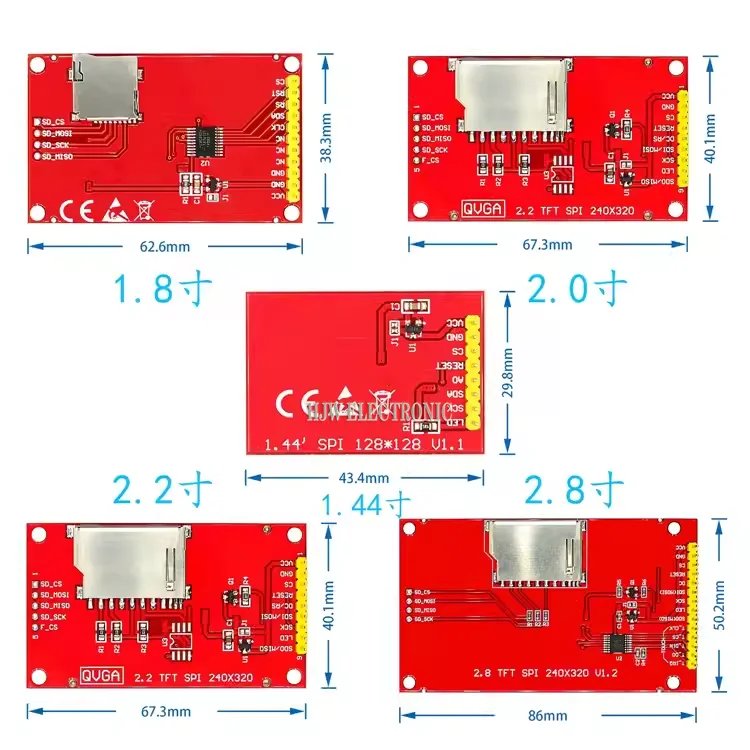 Цветной сенсорный ЖК-экран 1 44 8 2 0 4 3 5 дюйма SPI TFT модуль дисплея ILI9341 ILI9488 0*480 320*240