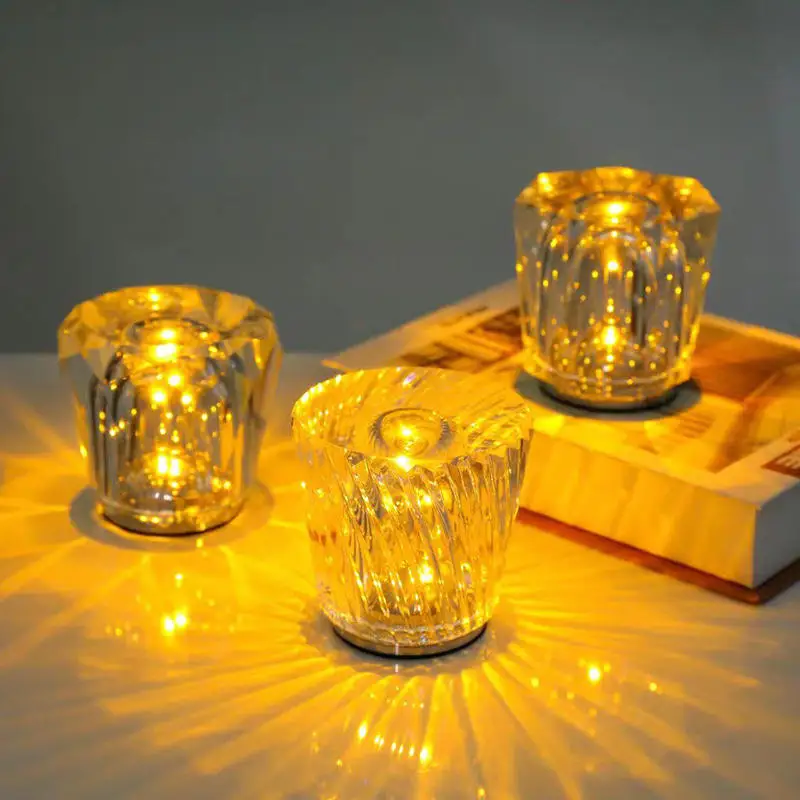 

New Creative Crystal Table Lamp Bar Restaurant Desk Lamp Luxury Bedroom Bedside Night Lamp