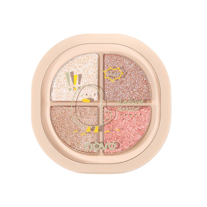 

Novo 4 Colors Glitter Matte Eyeshadow Palette Long Lasting Glitter Nude Pigment Soft Eyeshadow Makeup Palette