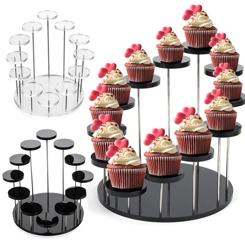

Cake Stand Round Cupcake Stand Acrylic Display Stand for Jewelry Cake Transparent Dessert Rack Wedding Birthday Party Decoration
