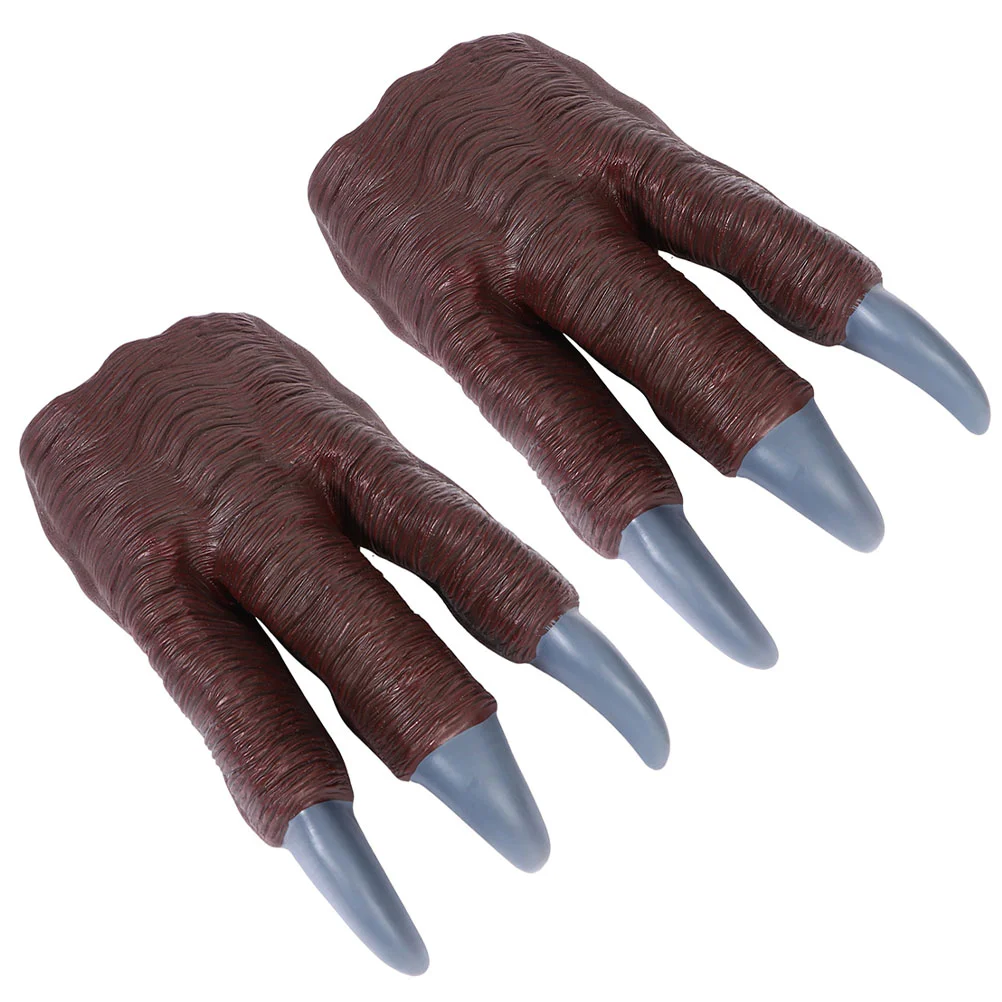 

2 Pcs Dinosaur Claw Christmas Favors Claws Kid Paw Gloves Presents Party Plastic Toy