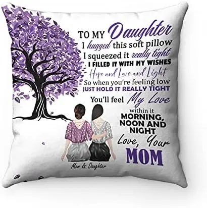 

to My Sister, I Hugged This Soft Pillow, Customize Your Clothes Hair Names, Best Bestie BFF Decorative Throw (16 inches x 16 i