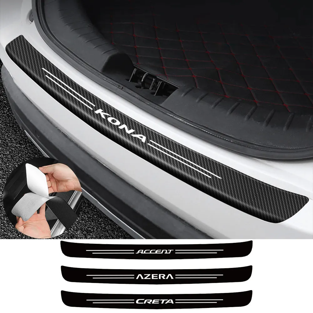 Автомобильный бампер, протектор нагрузки, защитная наклейка, наклейка из углеродного волокна для Hyundai KONA, ACCENT, AZERA, CRETA, аксессуары для автостайлинга